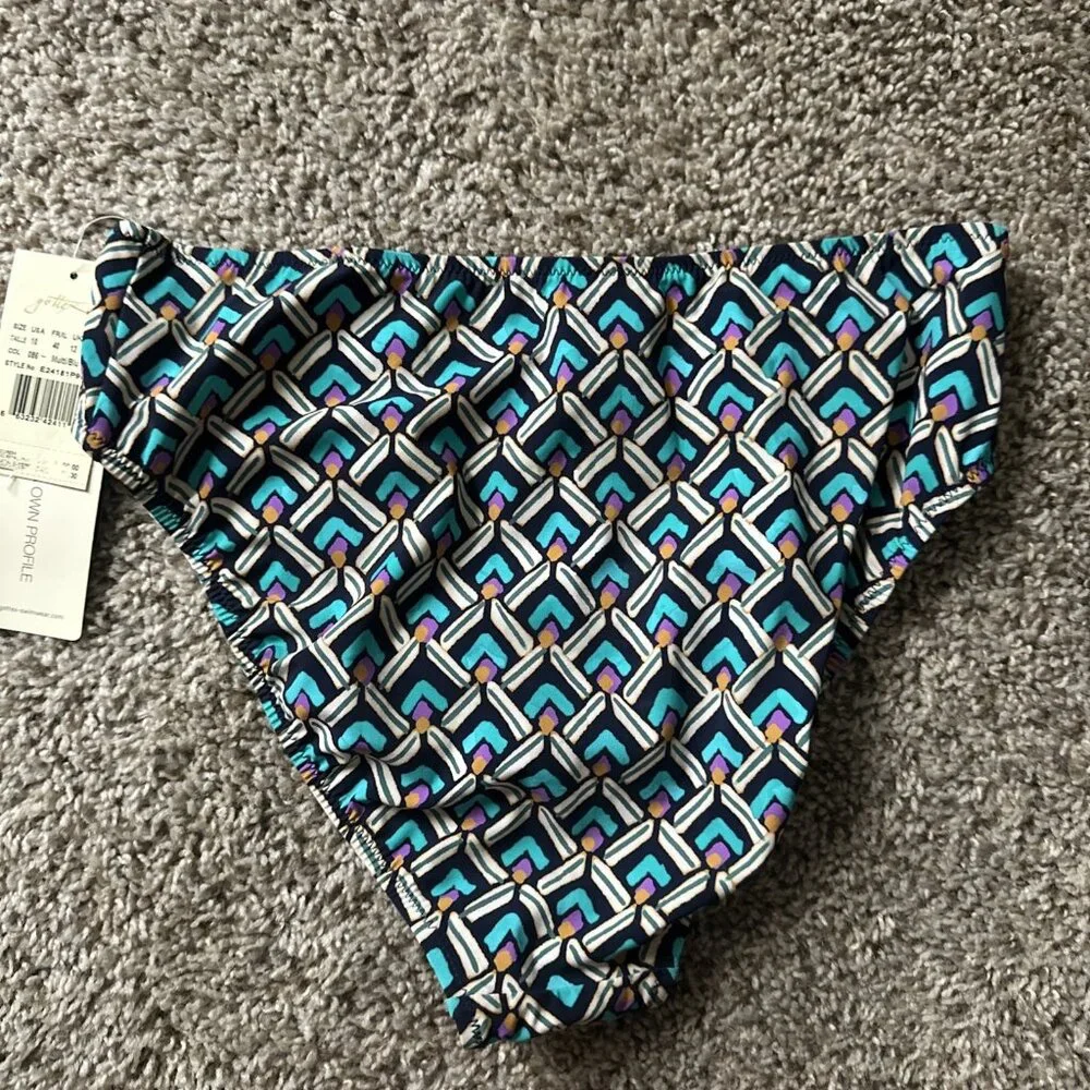 Profile by Gottex colorful sporty pattern bikini bottom Size 10 Stetch Tropical